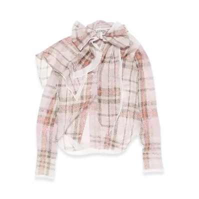Acne Studios Printed Silk Blouse "Grey/Pink"