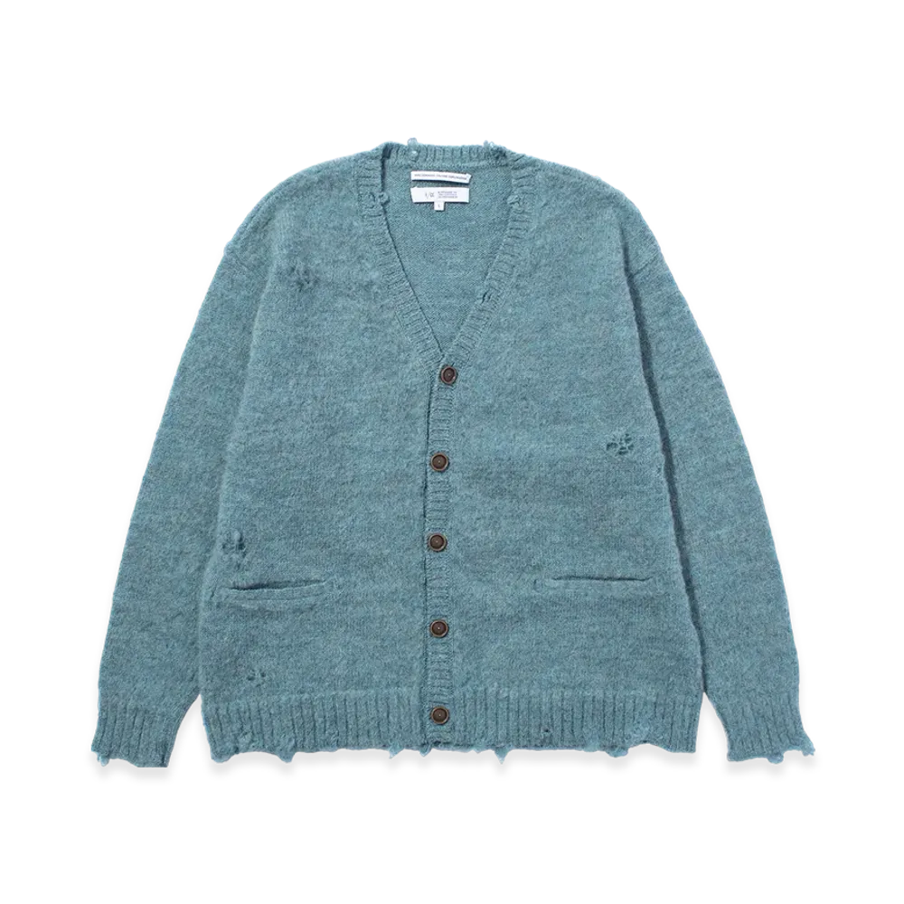 F/CE. Distressed Knit Cardigan "Sax Blue"