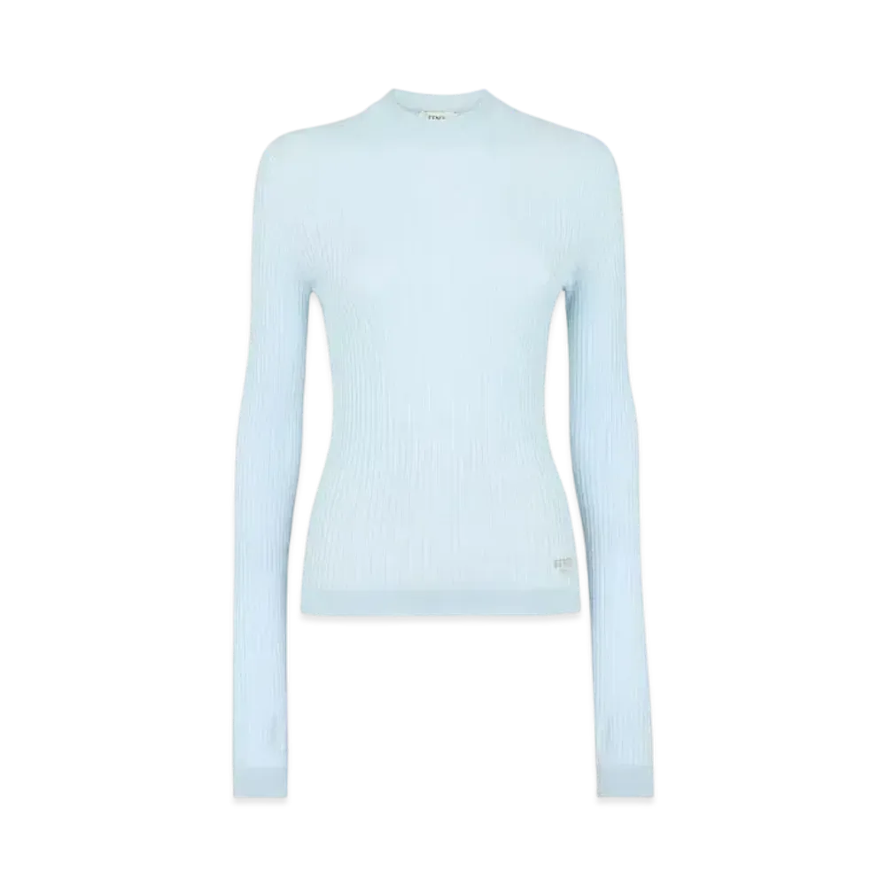 FENDI Women's Wool & Silk Sweater "Light Blue"