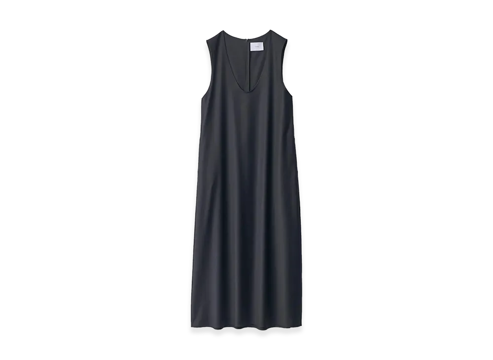 ssstein Women's Wool Silk Sleeveless Onepiece Dress "Black"