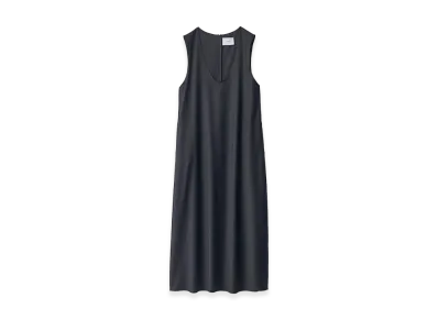 ssstein Women's Wool Silk Sleeveless Onepiece Dress "Black"