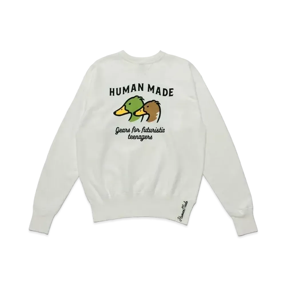 HUMAN MADE CREWNECK SWEATSHIRT DUCK  "White"