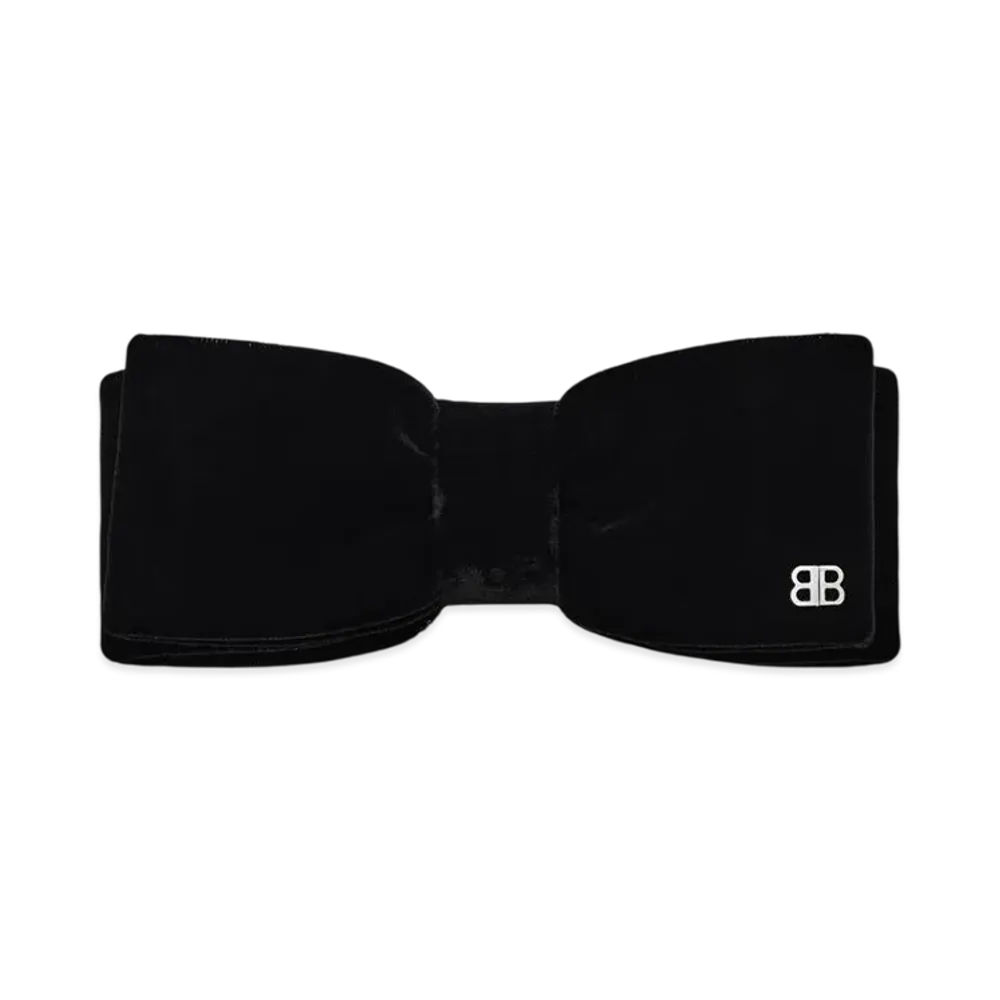 BALENCIAGA Holli Hair Bow "Black/Shiny Silver"