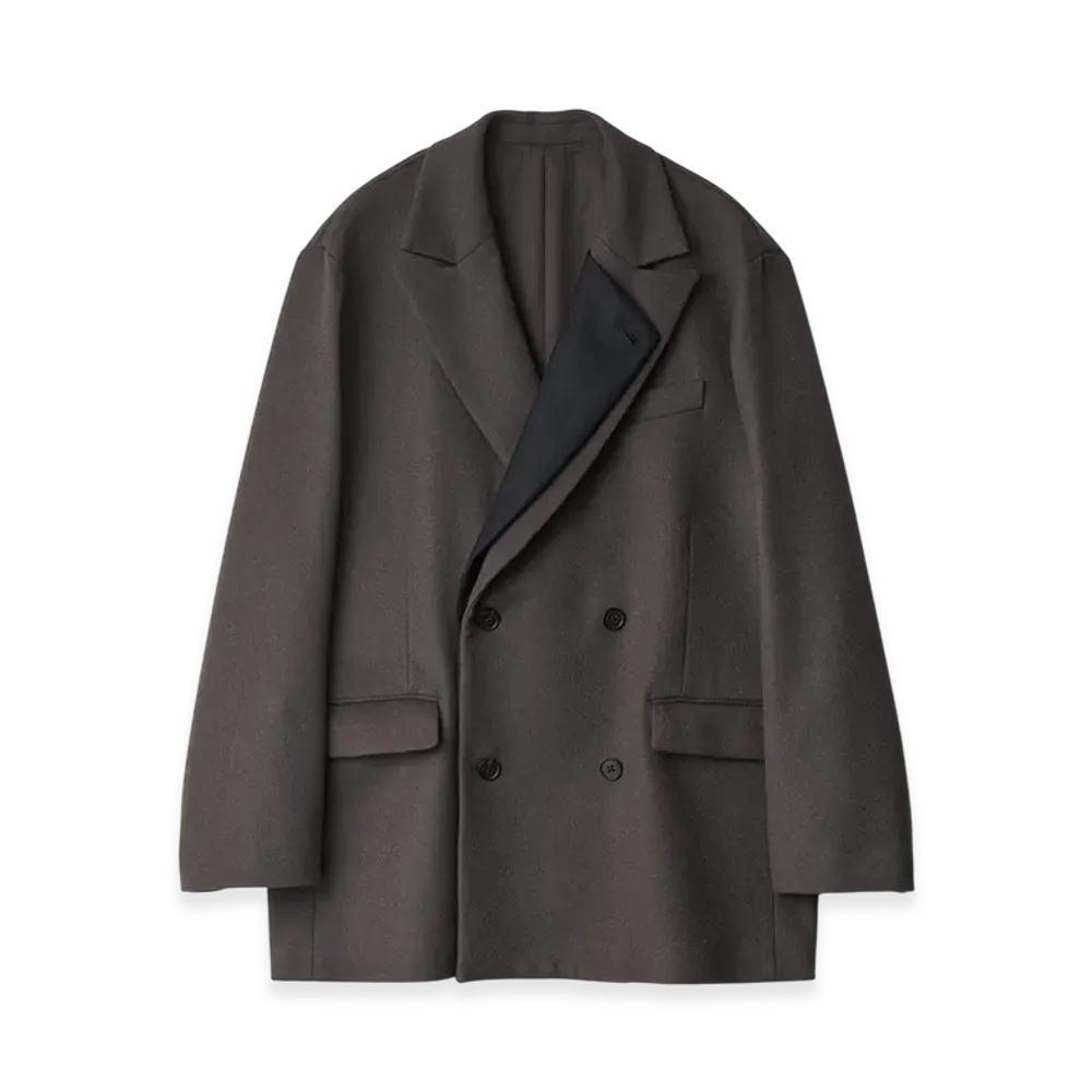 ssstein Oversized Double Lapelled Jacket "Grey Khaki"