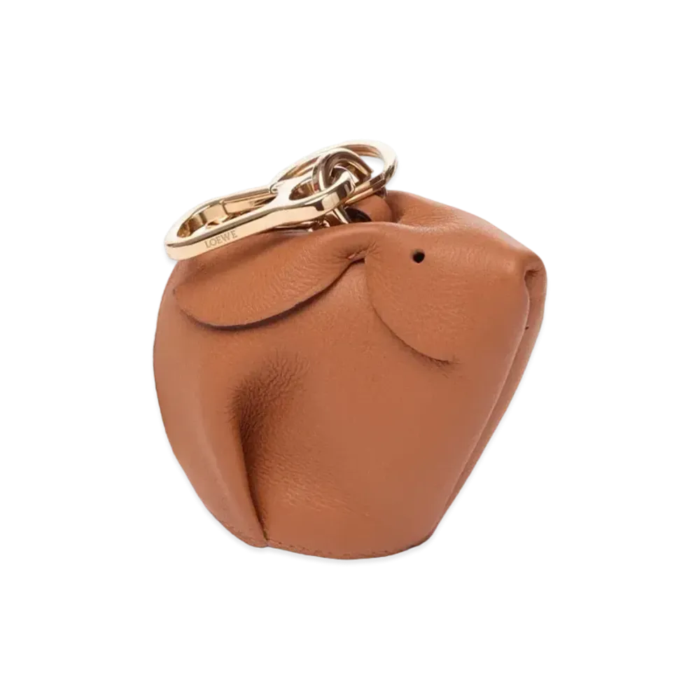 LOEWE Bunny Charm In Classic Calfskin "Light Caramel"