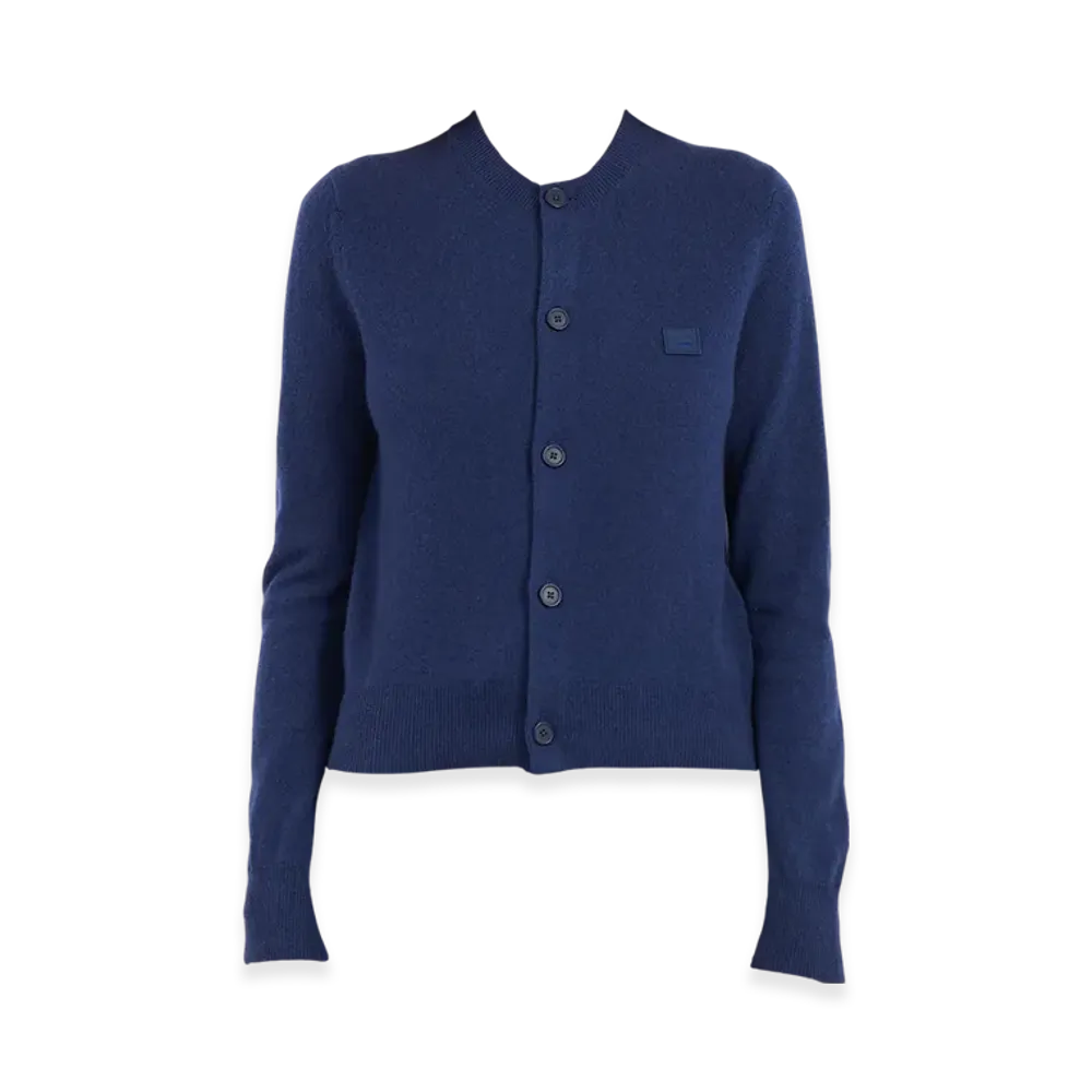 Acne Studios Keva Face Crewneck Cardigan "Medieval Blue"