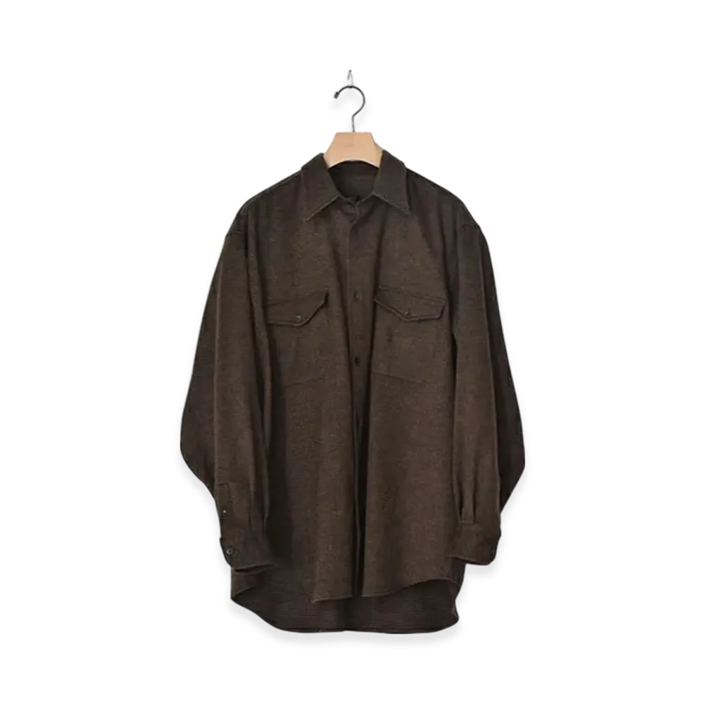 COMOLI W/CA Houndstooth CPO "Brown"