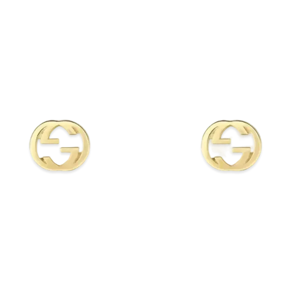 GUCCI Interlocking Stud Earrings "Yellow Gold"