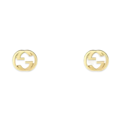 GUCCI Interlocking Stud Earrings "Yellow Gold"