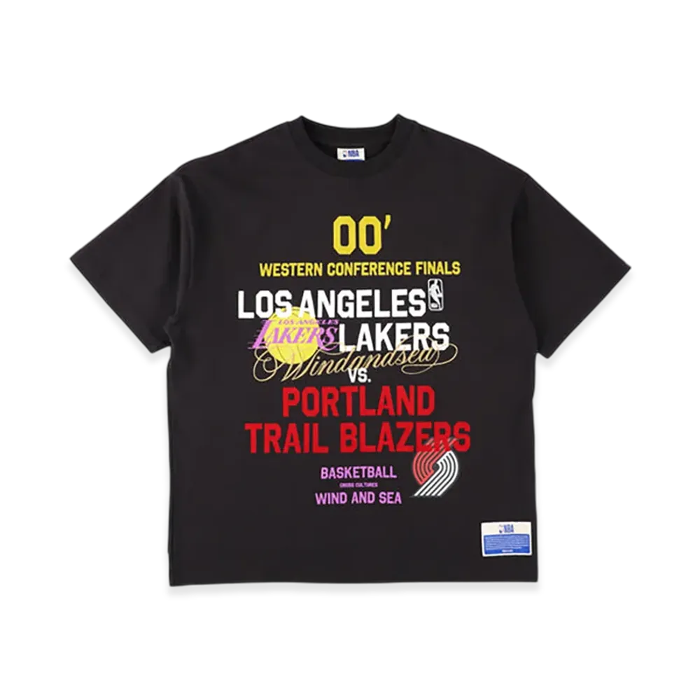 WIND AND SEA x NBA Multi-Technique Graphic Tee (LAKERS x BLAZERS) "Black"
