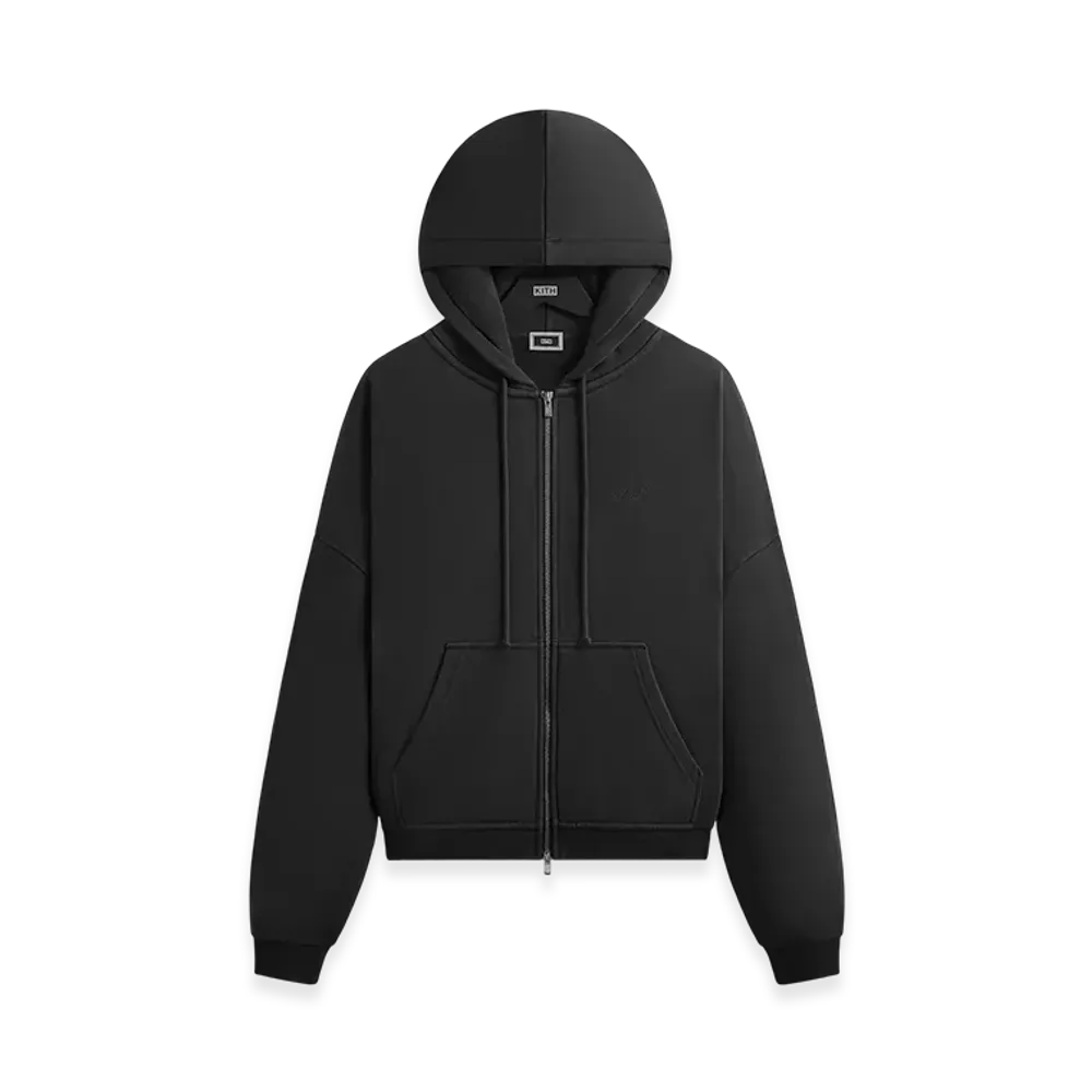 Kith Lofty Fleece Cropped Braxton Hoodie "Black"