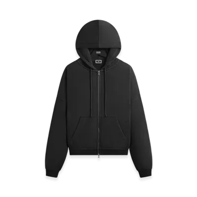 Kith Lofty Fleece Cropped Braxton Hoodie "Black"