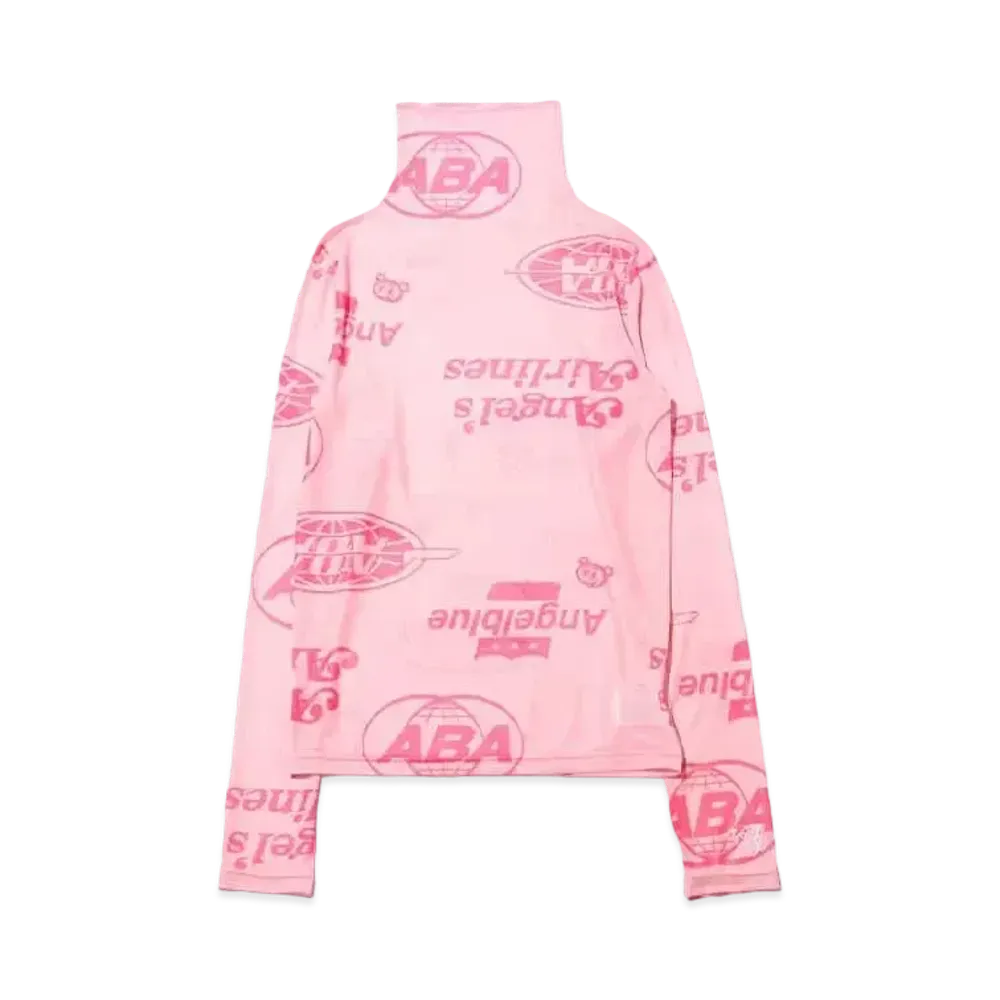 atmos pink x Angel Blue Pattern Logo See-Through Tops "Pink"