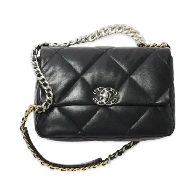 CHANEL 19 Large Hand Bag Lambskin "Black"