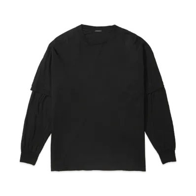 COMOLI Thin Cotton Layered T-Shirt "Black"
