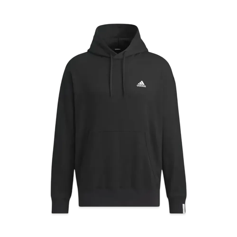 adidas Essentials Plus Loose Fit Small Logo French Terry Pullover Parka "Black"