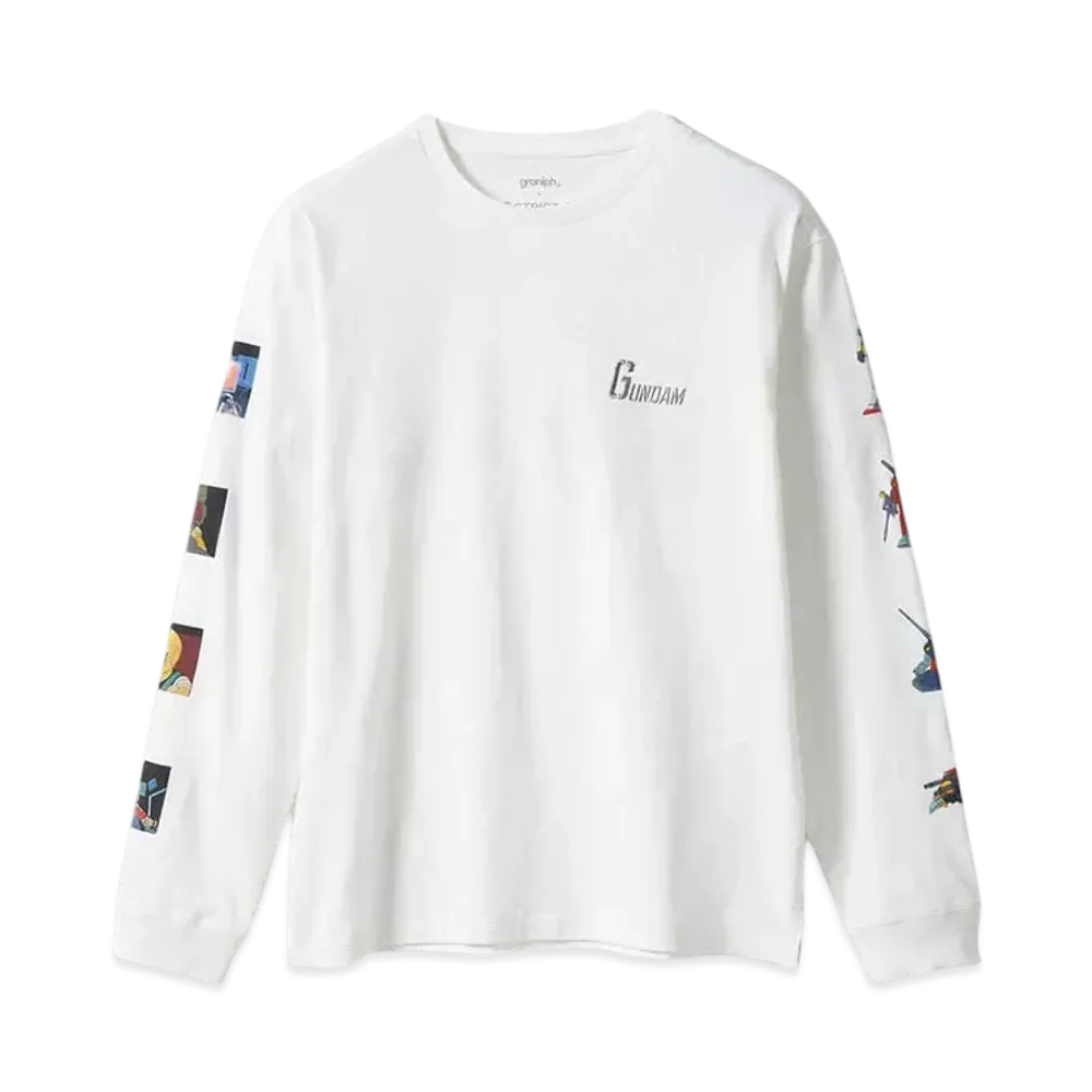 graniph x STRICT-G/Mobile Suit Gundam White Base Long Sleeve T-Shirt "White"