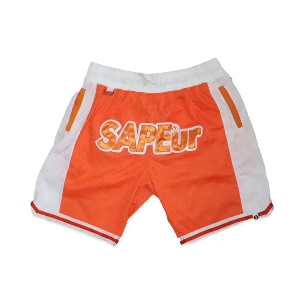 SAPEur UofS Uniform Basket Shorts "Orange White"