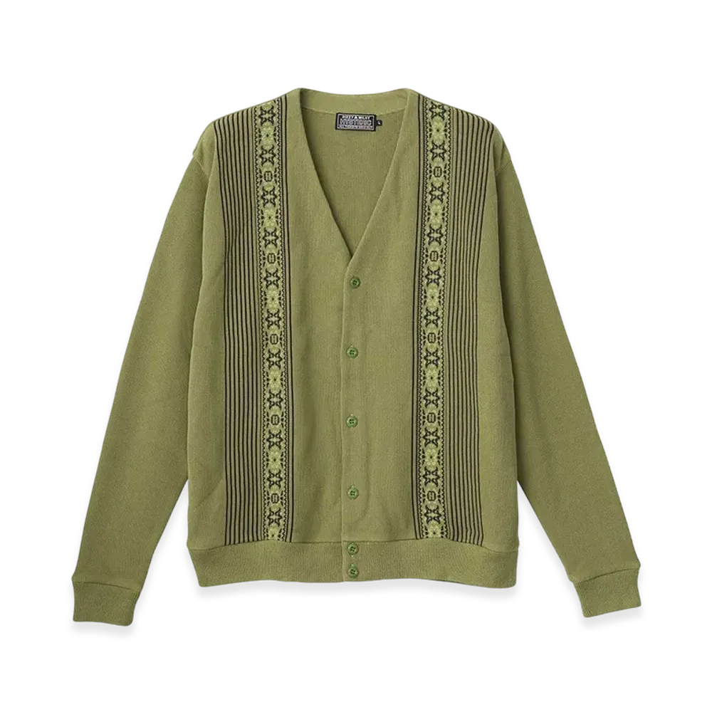 HYSTERIC GLAMOUR Stripe Jacquard Cardigan "Green"