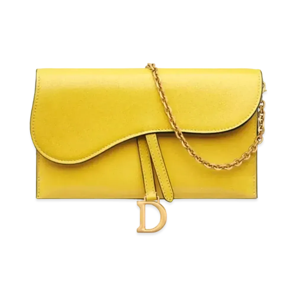Dior Saddle Wallet Goat Skin "Yellow"