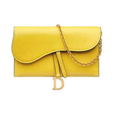 Dior Saddle Wallet Goat Skin "Yellow"
