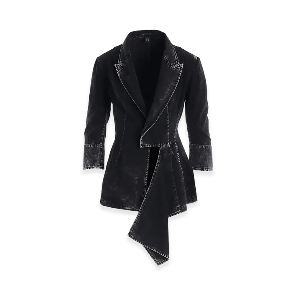Y's 6oz Denim Chemical Wash Jacket "Black"
