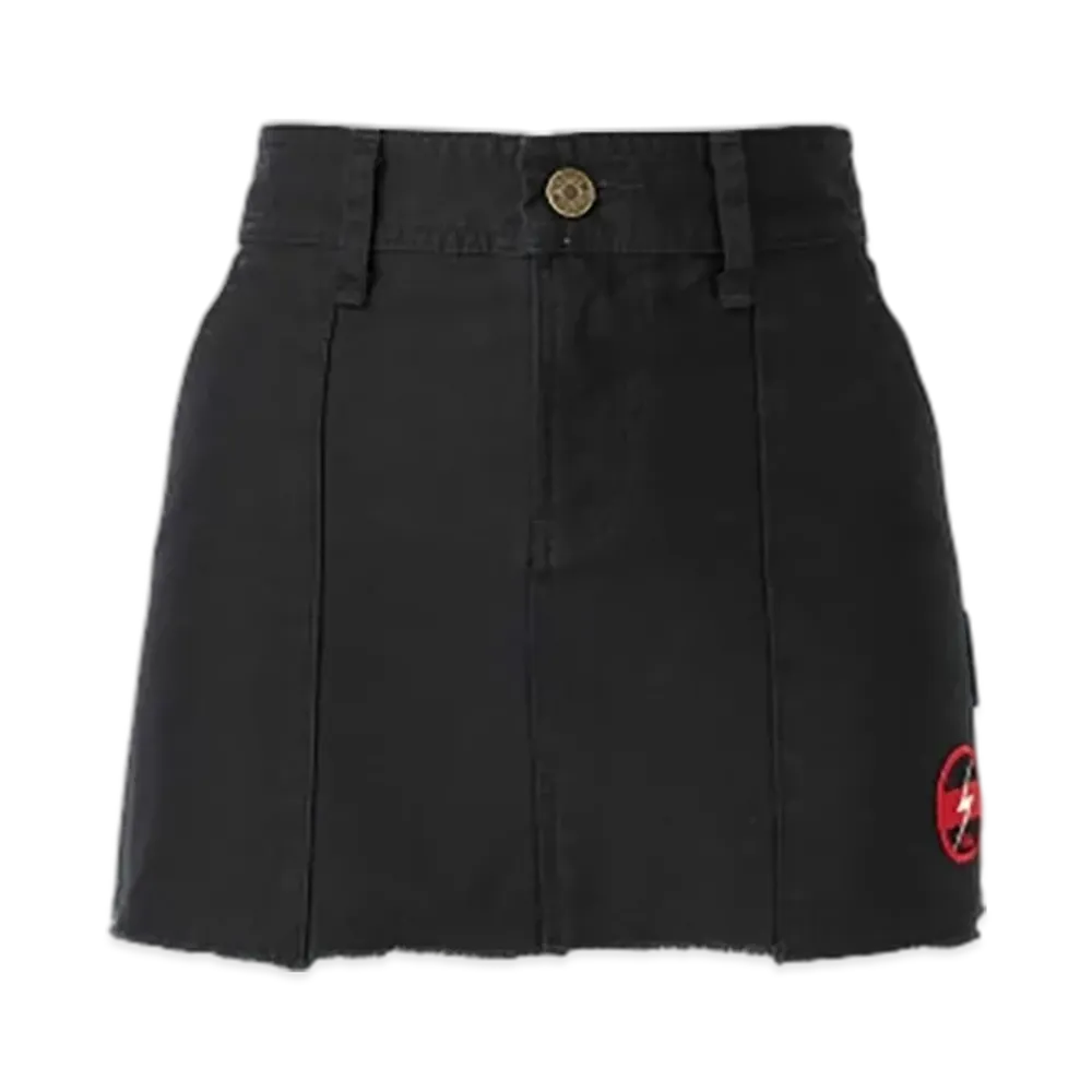 HYSTERIC GLAMOUR Noise Patch Military Low Rise Mini Skirt Women "Black"