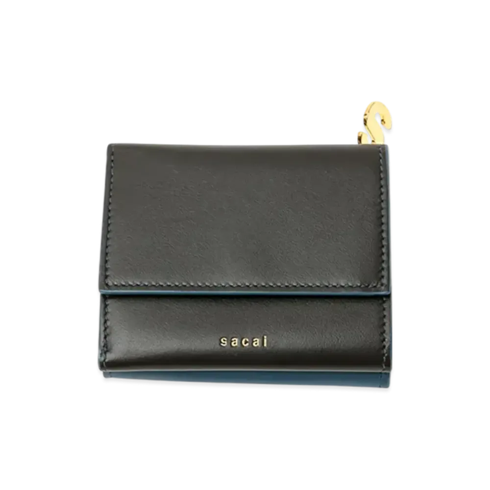 sacai Bicolor Trifold Wallet "Blue/Brown"
