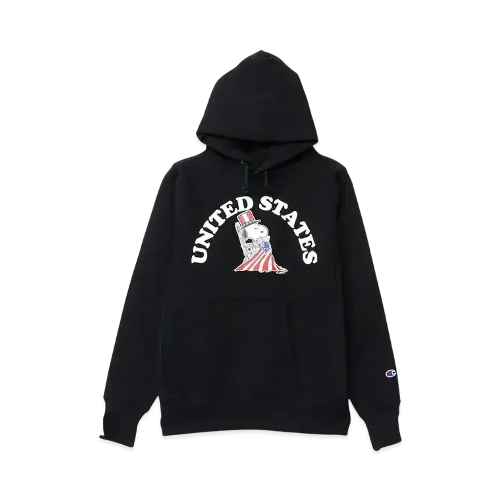 Champion x PEANUTS Reverse Weave Hooded Sweatshirt Made In USA "Black"