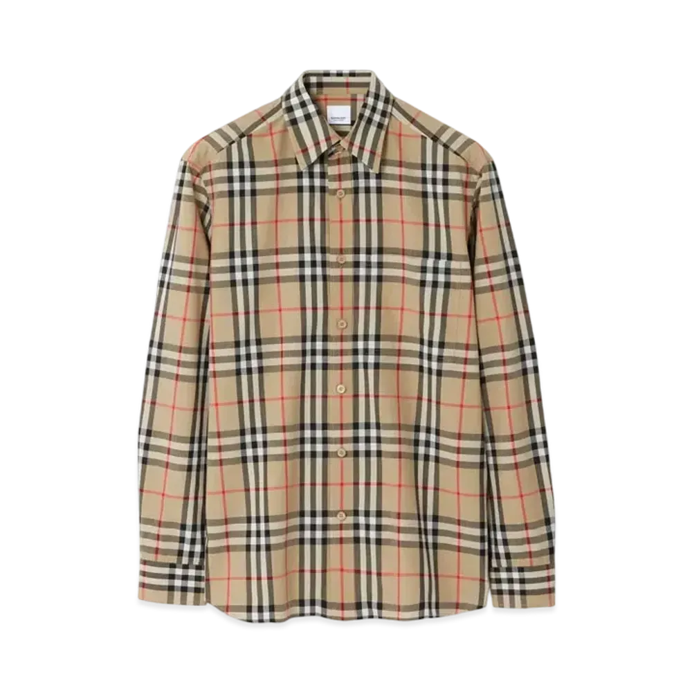 Burberry Check Cotton Shirt "Archive Beige"