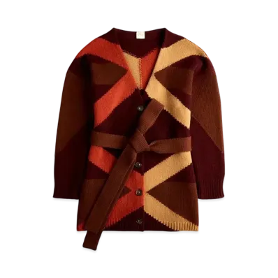 TOD'S Wool Cardigan "Orange/Beige/Bordeaux/Brown"