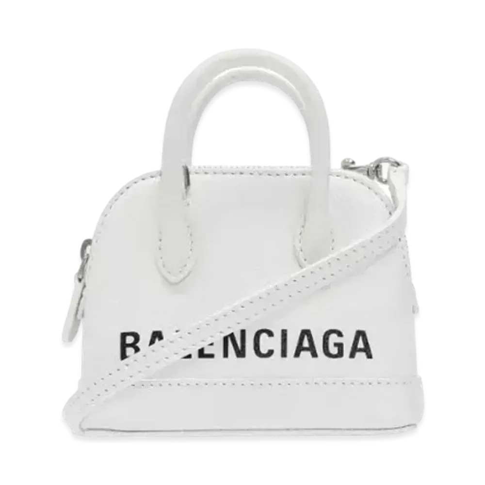 BALENCIAGA Hammered Leather Handbag "White"