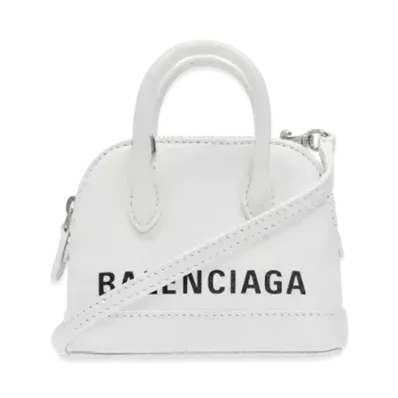 BALENCIAGA Hammered Leather Handbag "White"
