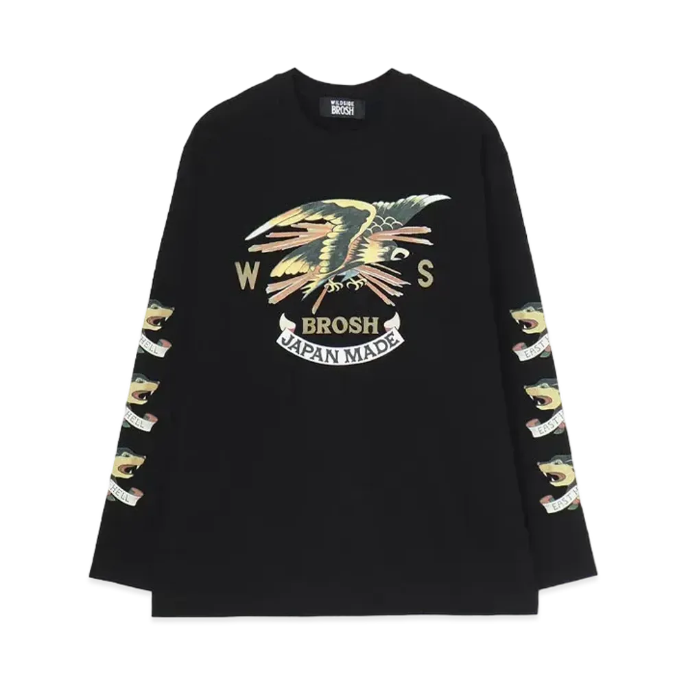 WILDSIDE Yohji Yamamoto x BROSH Long Sleeve T-Shirt (Tattoo) "Black"