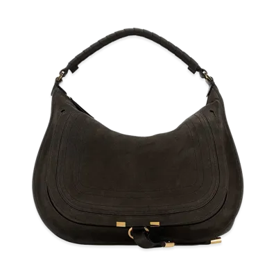 Chloe Women's Suede Marcie Handbag "Brown"
