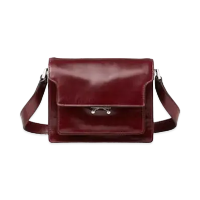 Marni TRUNK SOFT Shoulder Bag in Shiny Calf Leather