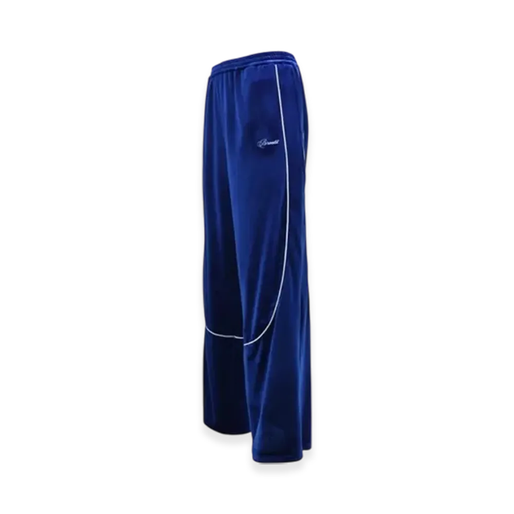 BREATH Script Logo Piping Velour Track Pants "Blue"