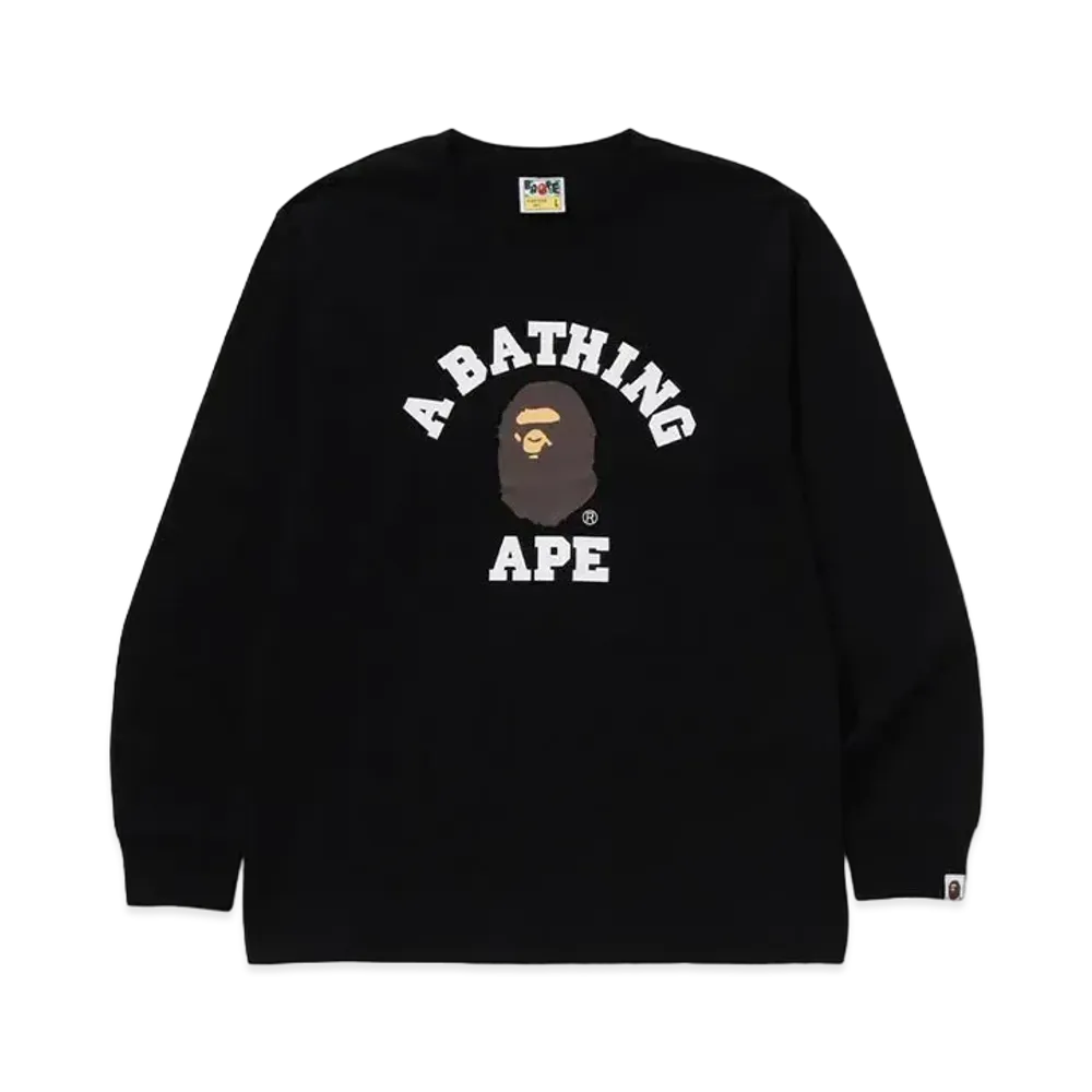 アベイシングエイプ カレッジ LS Tシャツ "ブラック"