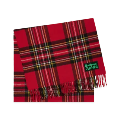 Barbour x GANNI Wool Scarf "Fiery Red"