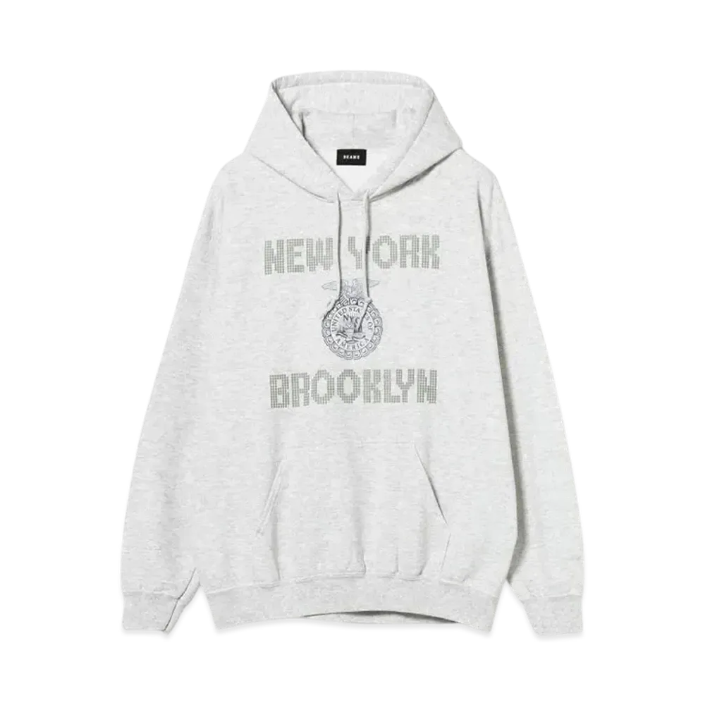BEAMS Studs Print Hoodie "Ash"