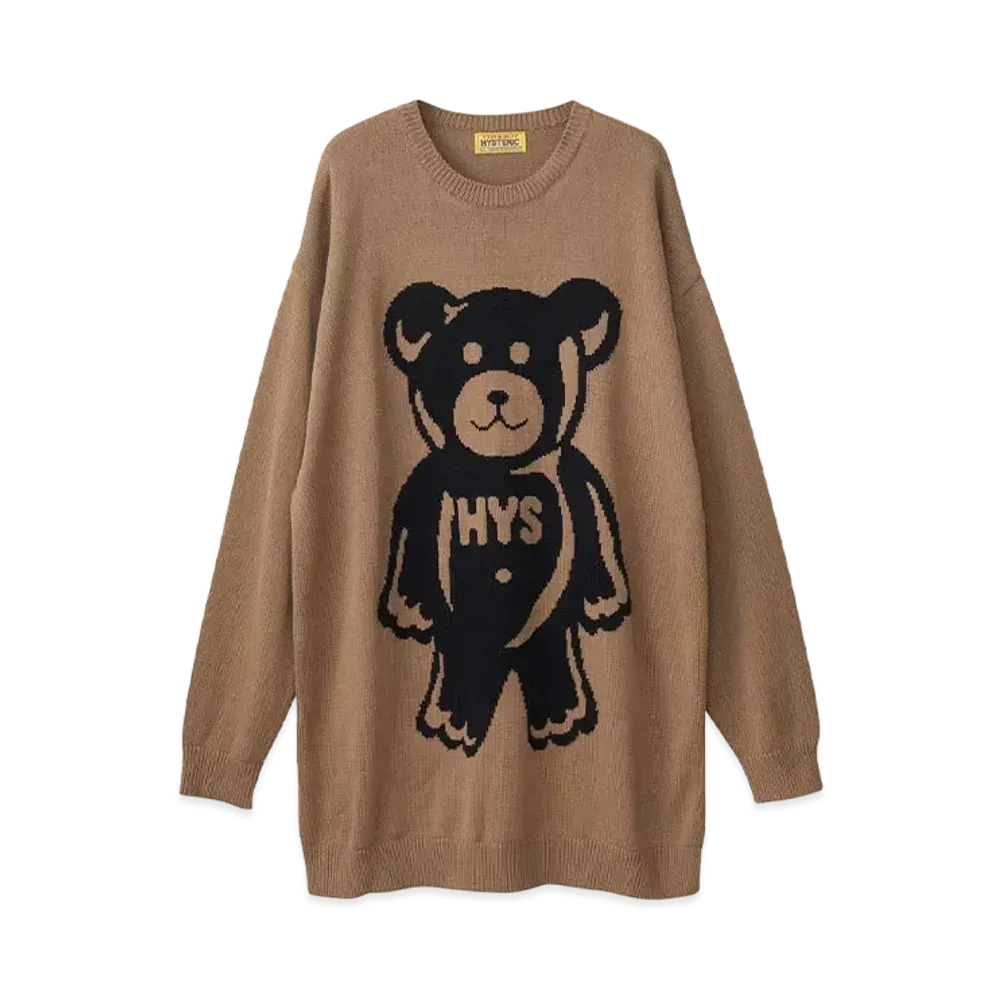HYSTERIC GLAMOUR Gumi Bear Jacquard Dress "Beige"