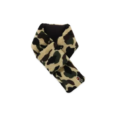 A BATHING APE 1St Camo Fleece Scarf "Yellow"