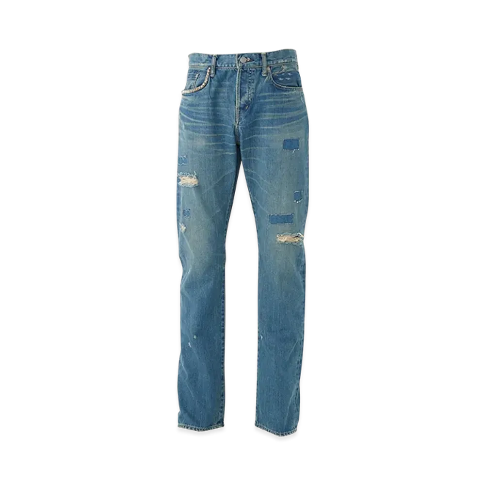 HYSTERIC GLAMOUR Square Window Remake Slim Straight Denim Pants "Light Indigo Blue"