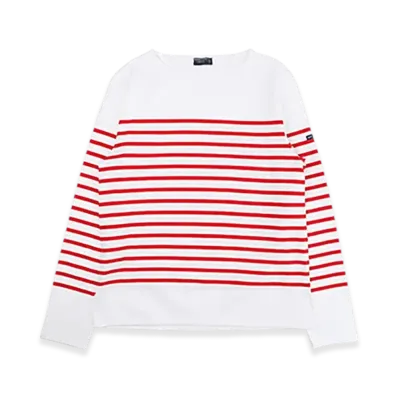 SAINT JAMES Boatneck Long Sleeve T-shirt Naval "Neige Tulip"