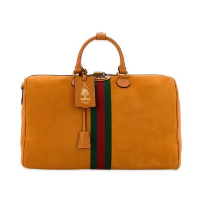 GUCCI Suede Medium Gucci Savoy Travel Bag "Orange"