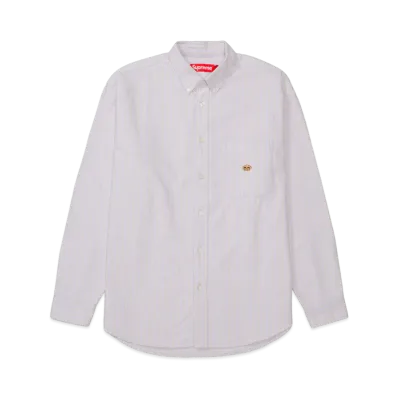 Supreme Loose Fit Flannel Oxford Shirt "Lavender Stripe" (26FW)