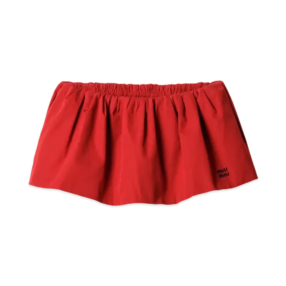 MIUMIU Women's Poplin Miniskirt "Red"