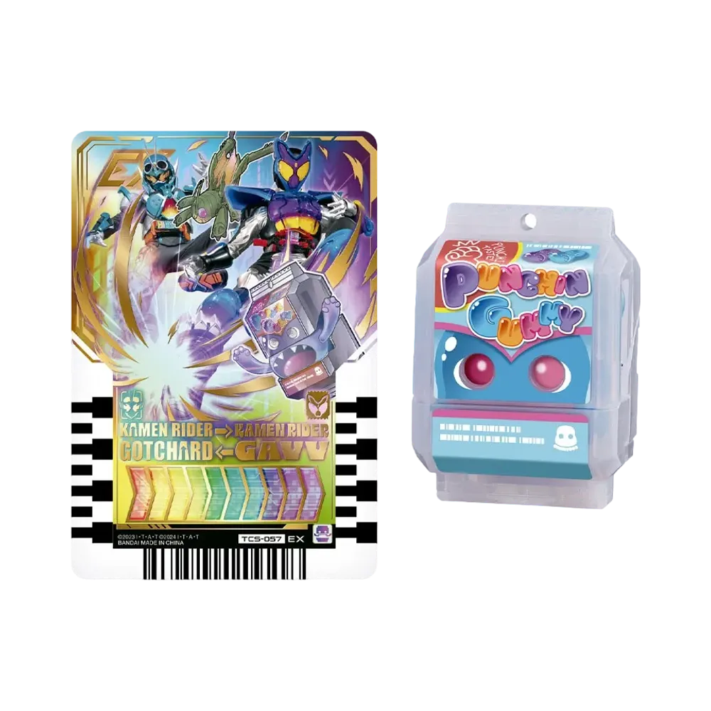 BANDAI "Narikiri Series" -Kamen Rider Gavv- DX Punchin gummy gochizou& Ride Chemy Trading Card -Double Rider Kick ver.-