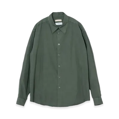 YOKE x Graphpaper Suvin Gold Cotton Poplin Pigment Dyed Regular Collar Shirt "Green"
