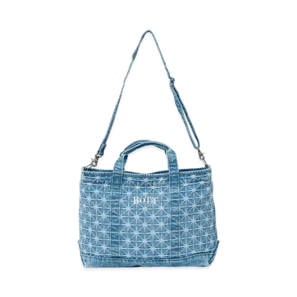 BoTT Sparkle Monogram Denim Tote Bag "WashedBlue"